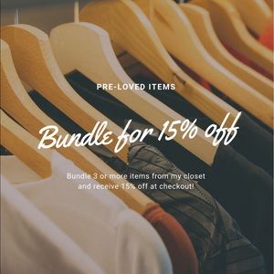 Bundle 3+ items for 15% off!